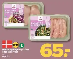 Netto Dansk kyllingebrystfilet eller inderfilet tilbud