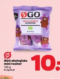 Netto ØGO økologiske mini rosiner tilbud