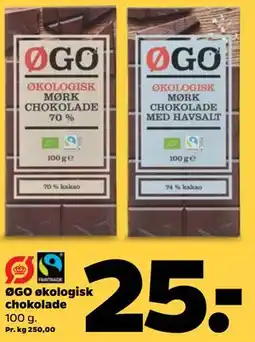 Netto ØGO økologisk chokolade tilbud