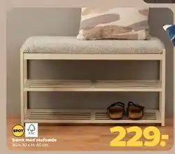 Netto Bænk med stofsæde tilbud