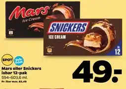 Netto Mars eller Snickers isbar 12-pak tilbud