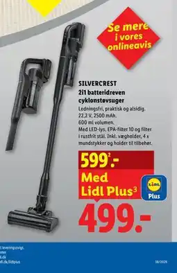 Lidl SILVERCREST 2i1 batteridreven cyklonstøvsuger tilbud