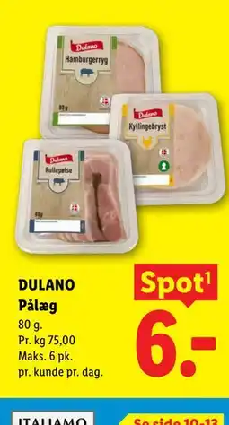 Lidl DULANO Pålæg tilbud