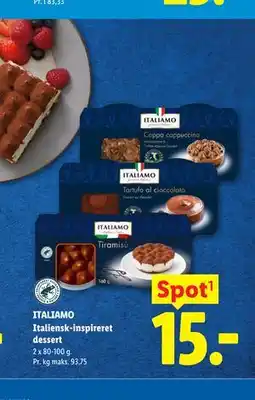 Lidl ITALIAMO Italiensk-inspireret dessert tilbud