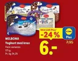 Lidl MILBONA Yoghurt med knas, App-pris tilbud