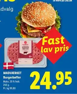 Lidl MADVÆRKET Burgerbøffer tilbud