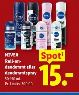 Lidl NIVEA Roll-on-deodorant eller deodorantspray tilbud