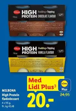 Lidl MILBONA High Protein flødedessert, App-pris tilbud