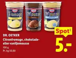 Lidl DR. OETKER Citronfromage, chokolade- eller vaniljemousse tilbud