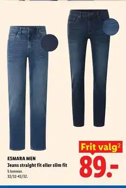 Lidl ESMARA MEN Jeans straight fit eller slim fit tilbud