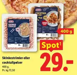 Lidl Skinkestrimler eller cocktailpølser tilbud