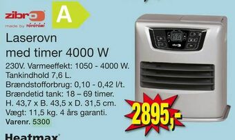 Harald Nyborg Laserovn med timer 4000 W tilbud