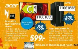 Bilka Acer Nitro 23,8" gaming skærm tilbud