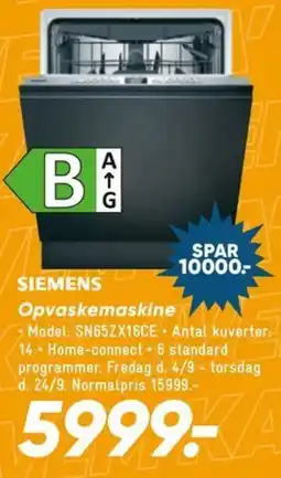 Bilka Siemens Opvaskemaskine tilbud