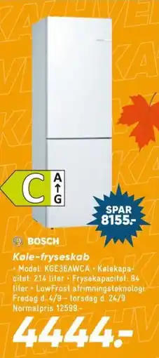 Bilka Bosch Køle-fryseskab tilbud