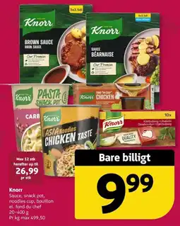 Løvbjerg Knorr sauce snack pot noodles cup bouillon el. fond du chef tilbud