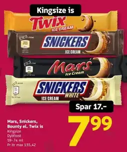 Løvbjerg Mars Snickers Bounty el. Twix is Kingsize tilbud
