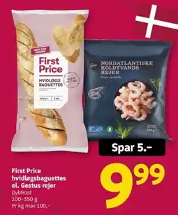 Løvbjerg First Price hvidløgsbaguettes el. Gestus rejer tilbud