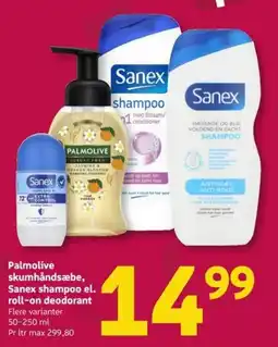 Løvbjerg Palmolive skumhåndsæbe, Sanex shampoo el. roll-on deodorant tilbud