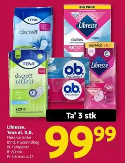 Løvbjerg Libresse, Tena el. O.B. tilbud