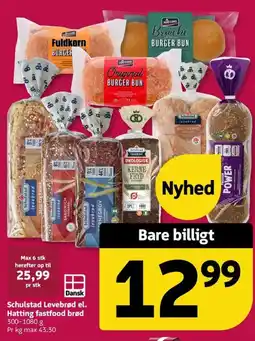 Løvbjerg Schulstad Levebrød el. Hatting fastfood brød tilbud