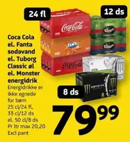 Løvbjerg Coca Cola el. Fanta sodavand el. Tuborg Classic øl el. Monster energidrik tilbud