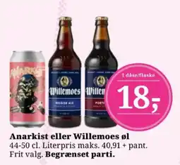Dagli'Brugsen Anarkist eller Willemoes øl tilbud
