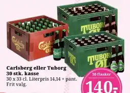 Dagli'Brugsen Carlsberg eller Tuborg tilbud