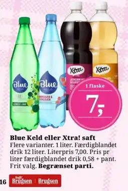 Dagli'Brugsen Blue Keld eller Xtra! saft tilbud