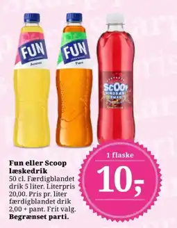 Dagli'Brugsen Fun eller Scoop læskedrik tilbud