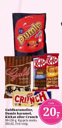 Dagli'Brugsen Dumle karamell, Guldkarameller, KitKat eller Crunch tilbud