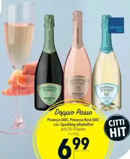 Citti Doppio Passo Prosecco DOC, Prosecco Rosé DOC oder Sparkling alkoholfrei tilbud