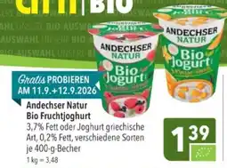 Citti Andechser Natur Bio Fruchtjoghurt tilbud