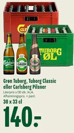 Min Købmand Grøn Tuborg, Tuborg Classic eller Carlsberg Pilsner tilbud