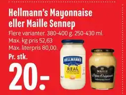 Min Købmand Hellmann’s Mayonnaise eller Maille Sennep tilbud
