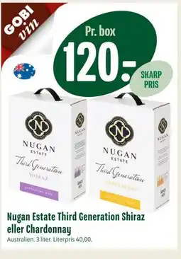 Min Købmand Nugan Estate Third Generation Shiraz eller Chardonnay tilbud