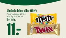 Min Købmand Chokoladebar eller M&M’s tilbud