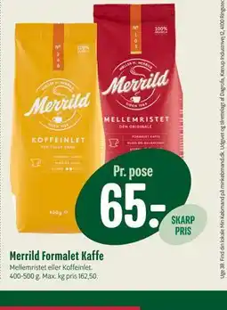 Min Købmand Merrild Formalet Kaffe tilbud