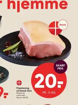 SPAR Flæskesteg af Dansk Gris tilbud