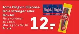 SPAR Toms Pingvin Slikpose, Go’e Stænger eller Ga-Jol tilbud