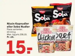 SPAR Nissin Kopnudler eller Soba Nudler tilbud
