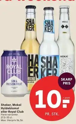 SPAR Shaker, Mokaï Hyldeblomst eller Royal Club tilbud