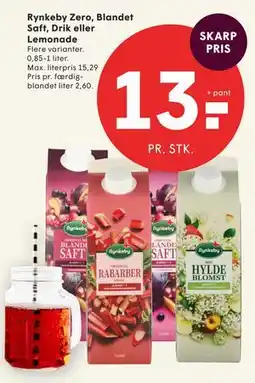 SPAR Rynkeby Zero, Blandet Saft, Drik eller Lemonade tilbud