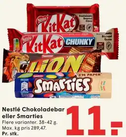 SPAR Nestlé Chokoladebar eller Smarties tilbud