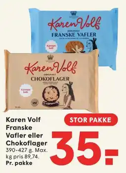 SPAR Karen Volf Franske Vafler eller Chokoflager tilbud