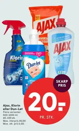 SPAR Ajax, Klorin eller Dun-Let tilbud