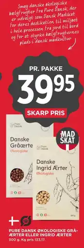 MENY PURE DANSK ØKOLOGISKE GRÅÆRTER ELLER INGRID ÆRTER tilbud