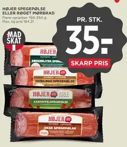 MENY HØJER SPEGEPØLSE ELLER RØGET MØRBRAD tilbud