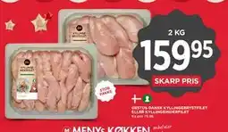 MENY GESTUS DANSK KYLLINGEBRYSTFILET ELLER KYLLINGEINDERFILET tilbud