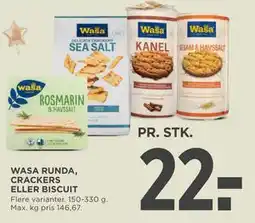 MENY WASA RUNDA, CRACKERS ELLER BISCUIT tilbud